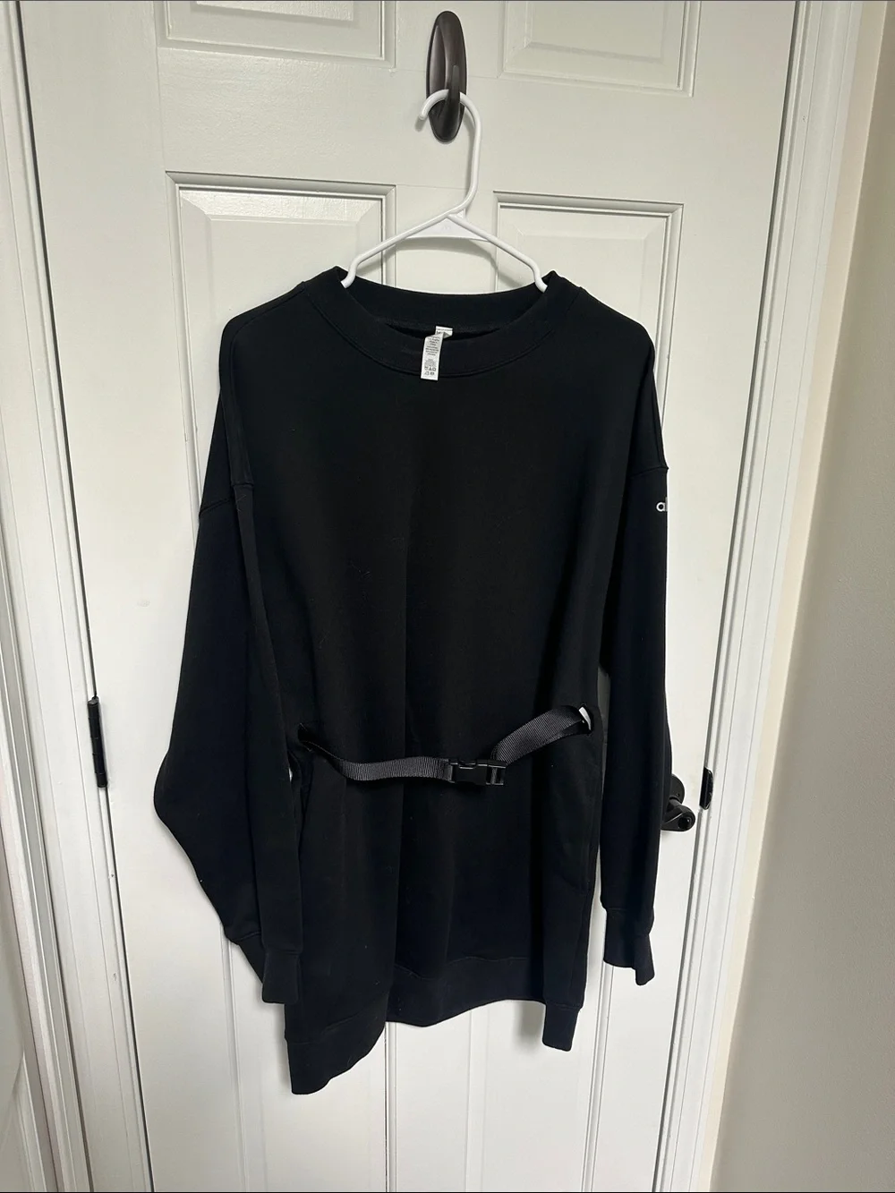 ALO Yoga Black Long Sleeve Belted Dress